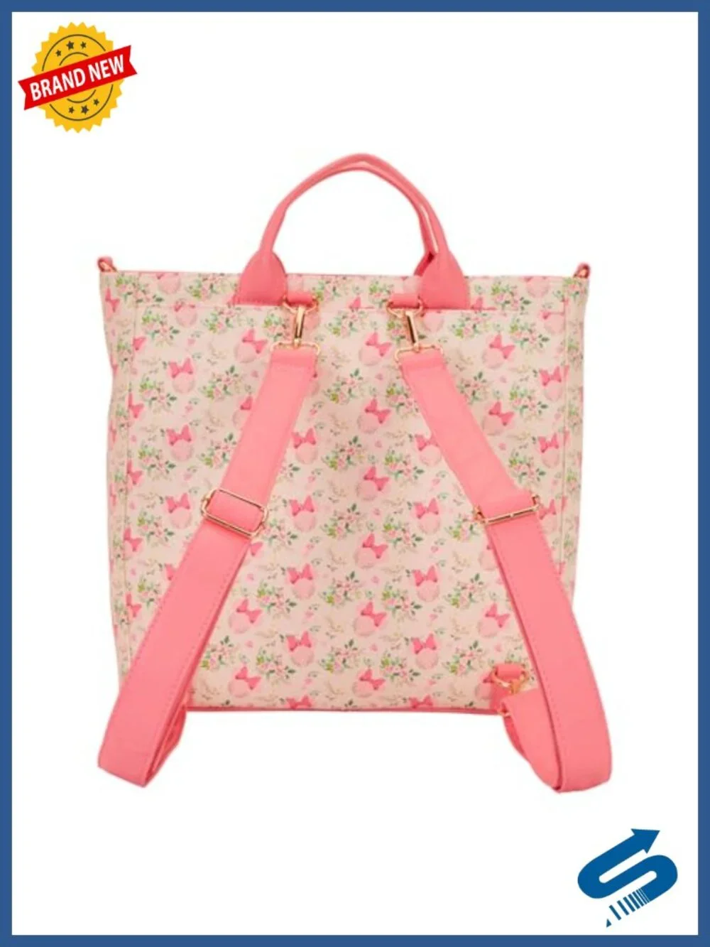 Loungefly Floral Convertible Backpack Tote Bag Faux Leather